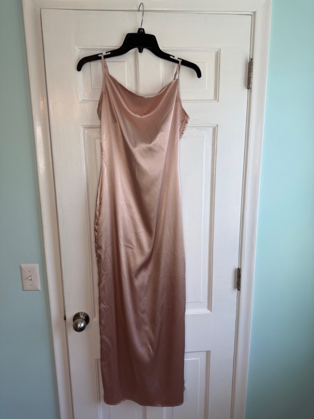 SHEIN Blush Satin Slip Maxi Dress